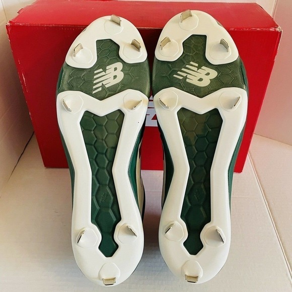 New Balance Low-Cut 3000v4 Metal Baseball Cleat Men's Green with White Sz 16D - Picture 8 of 9